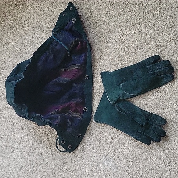 Green leather Adventure Bound grn lthr coat w/detachable hood, exclnt condition - Picture 12 of 16